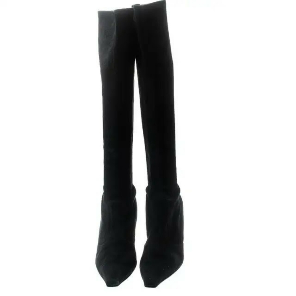 Stuart Weitzman black suede knee length boots